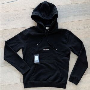 Saint Laurent Logo Printed Drawstring Hoodie
 size M